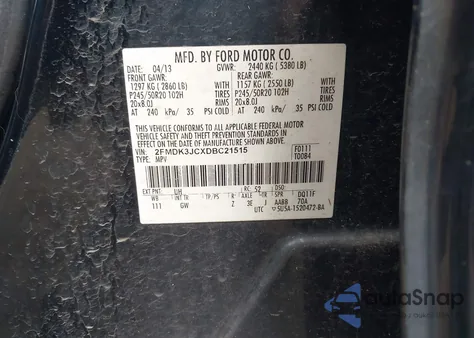 2013 Ford Edge Sel z USA, uszkodzony, nr VIN 2FMDK3JCXDBC21515